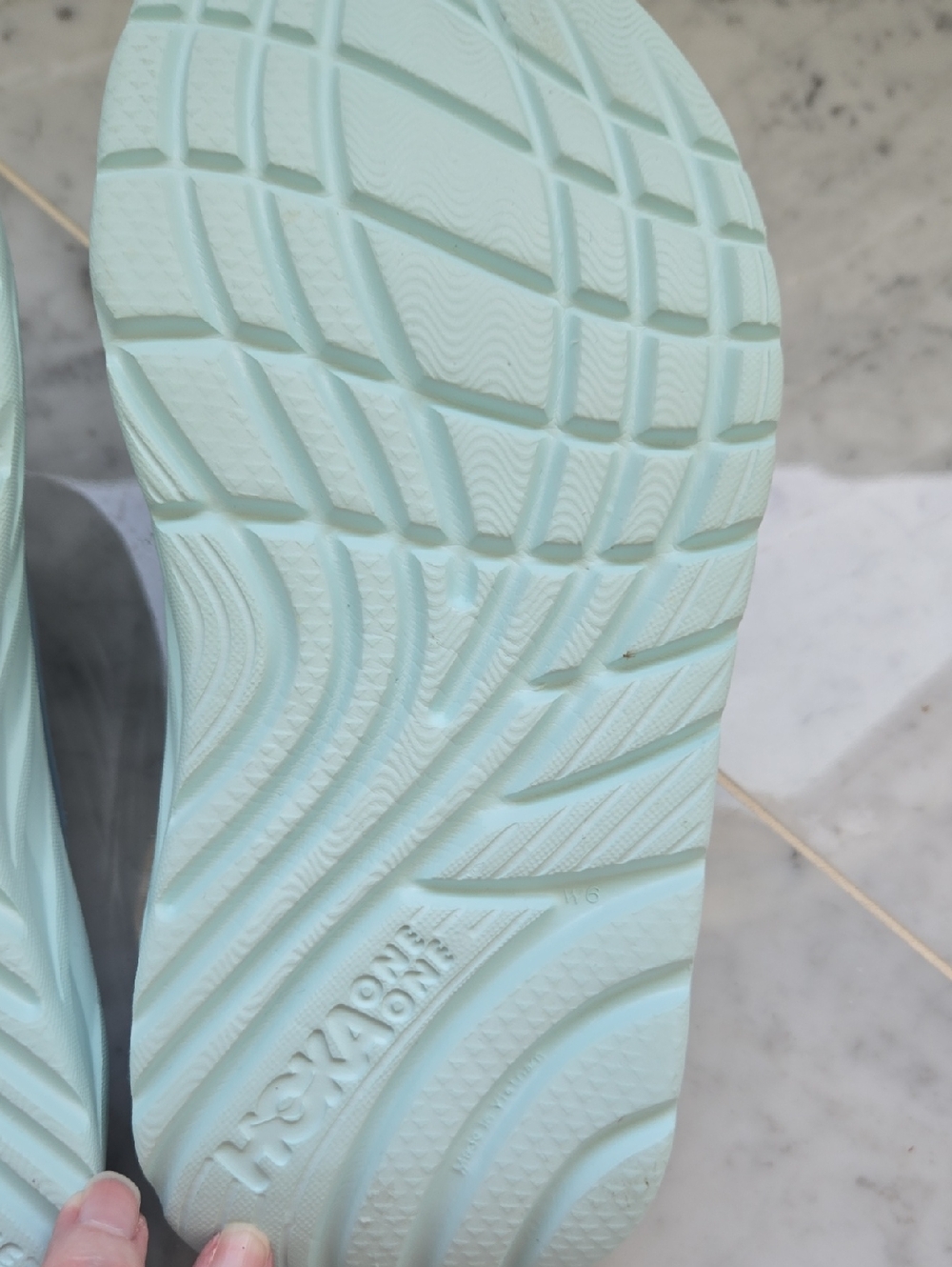 Hoka One One Sky Blue Cushioned Slide Sandals - Picture 6 of 6